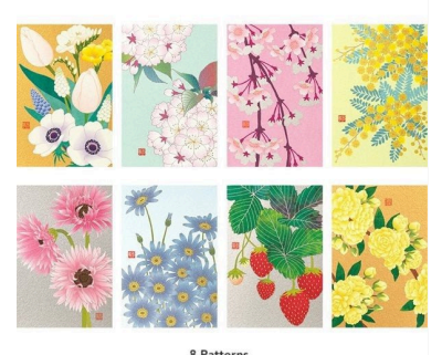 [Limited] Seasons Spring Silk-Print Postcard / MIDORI