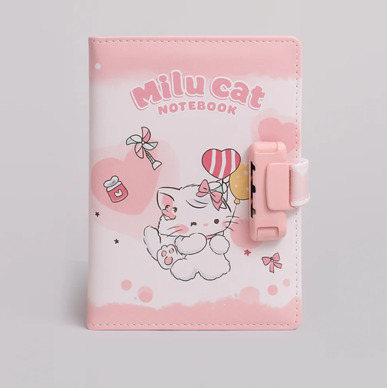 Milu Cat Notebook - Balloon Adventure