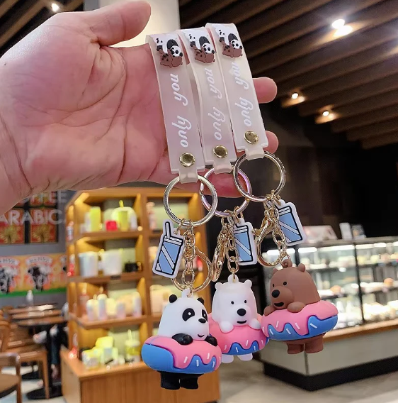 Bare Bear Donut Keychain