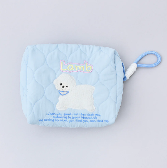 Lamb Makeup Utility Bag Blue