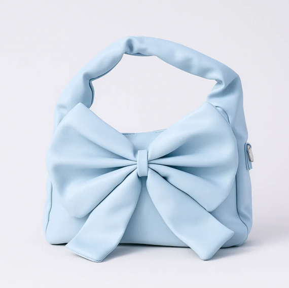 Cute Bow Sling Bag - Powder Blue