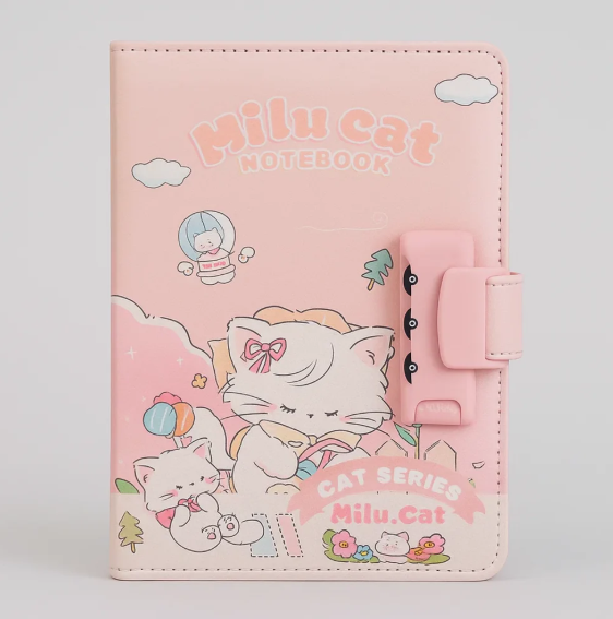 Milu Cat Notebook - Garden Bliss