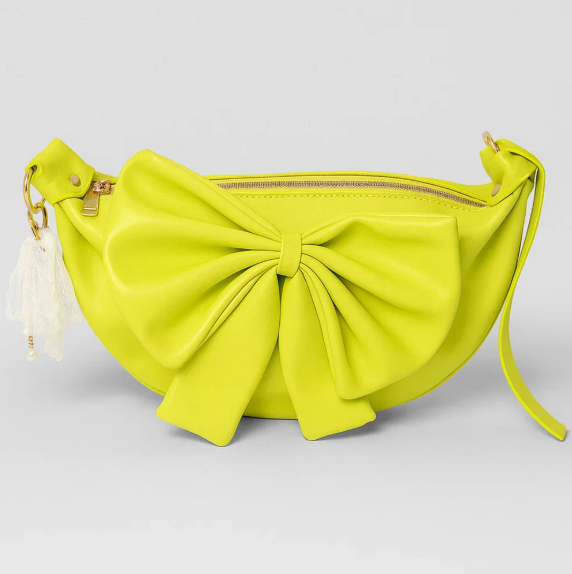 Round Bow Sling Bag - Lime Green