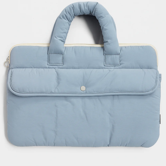 Puffed Blue Laptop Bag