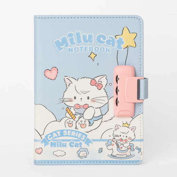 Milu Cat Notebook - Rainbow Dreams