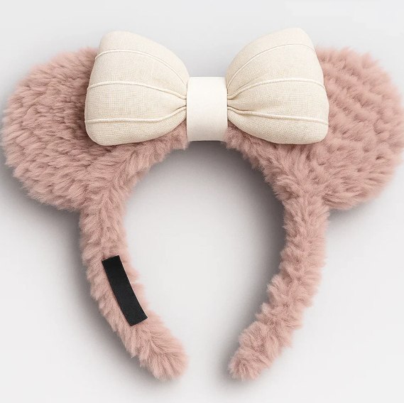 Mickey Ears With Bow Skincare Headband Pink Hard