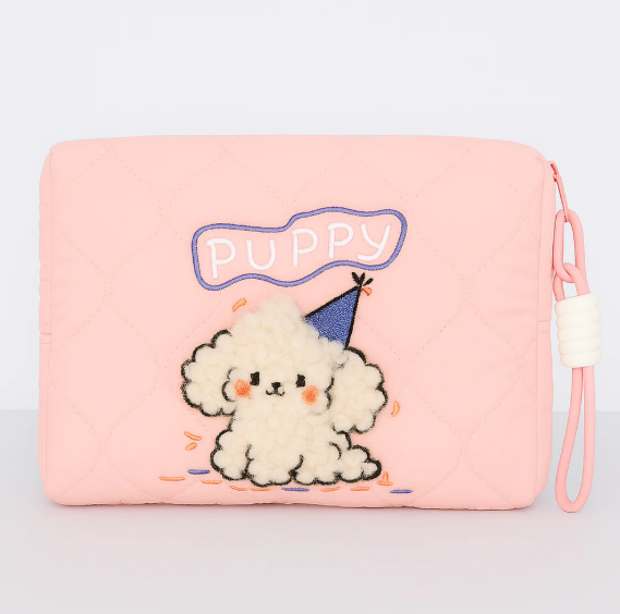 Puppy Makeup Utility Bag Pink