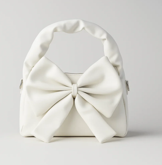 Cute Bow Sling Bag - White