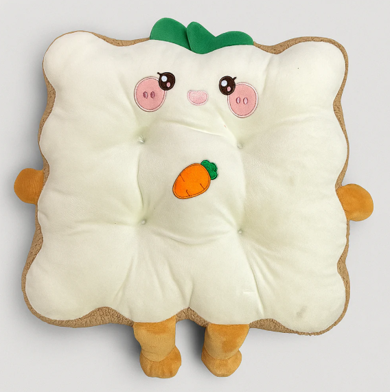 White Toastie Plushie Cushion