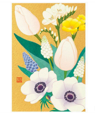 [Limited] Seasons Spring Silk-Print Postcard / MIDORI