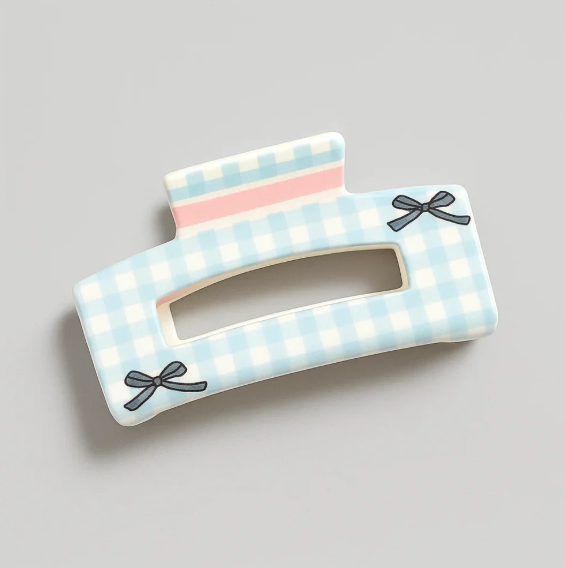 Gingham Bows Claw Clip