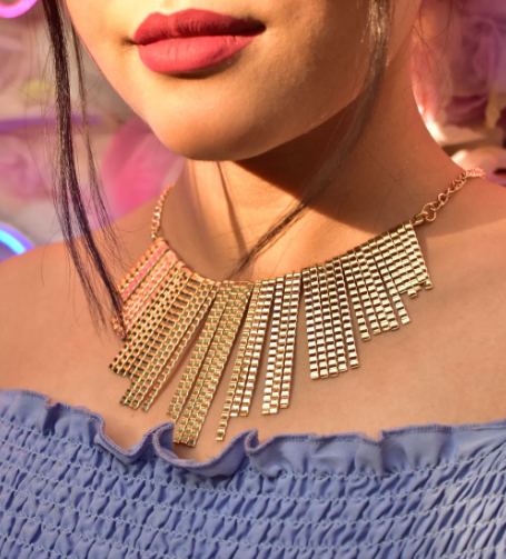 Golden Stick Statement Necklace