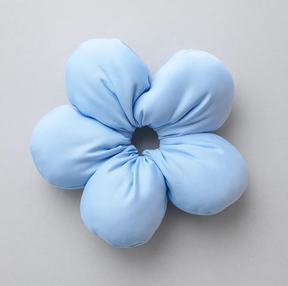 Puffy Flower Blue Scrunchie