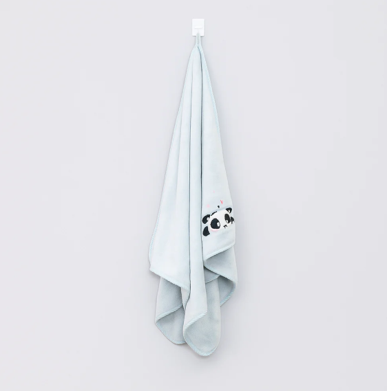 Panda Microfibre Towel Blue