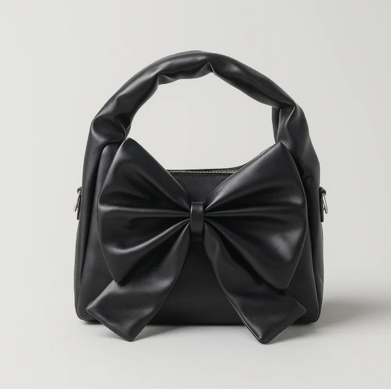 Cute Bow Sling Bag - Black