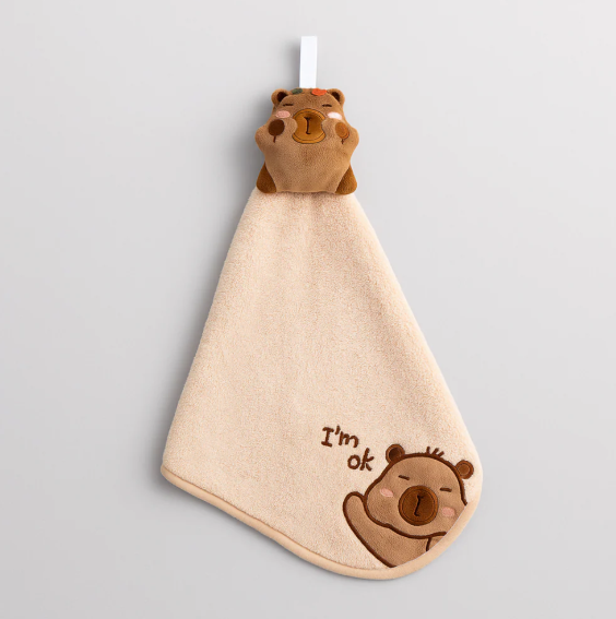Capybara Plush Towel Brown