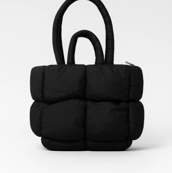 Puffed Tote Bag Black