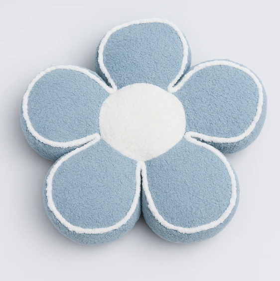 Soft Flower Pillow Blue