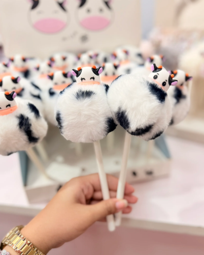 Cow Pom Pom Pen