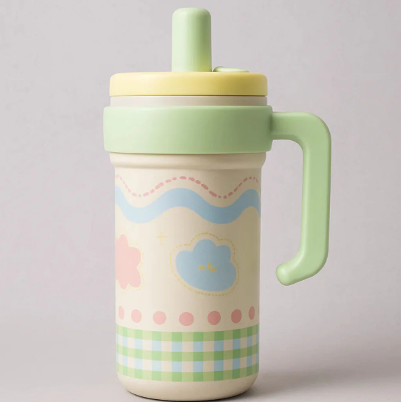 Green Gingham Stainless Steel Tumbler