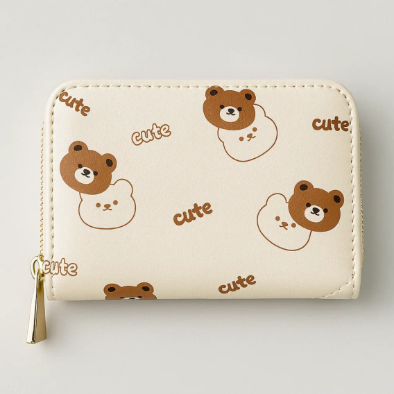 Cute Bear Beige Card Holder