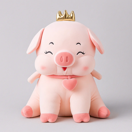 Crown Pig Plush Toy - Large