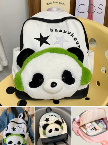Happy Panda Plush Bagpack