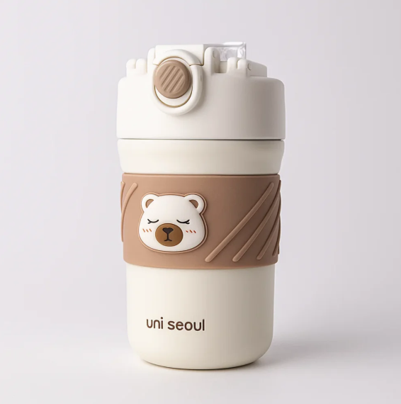 Bear Tumbler With Sleeve - Beige