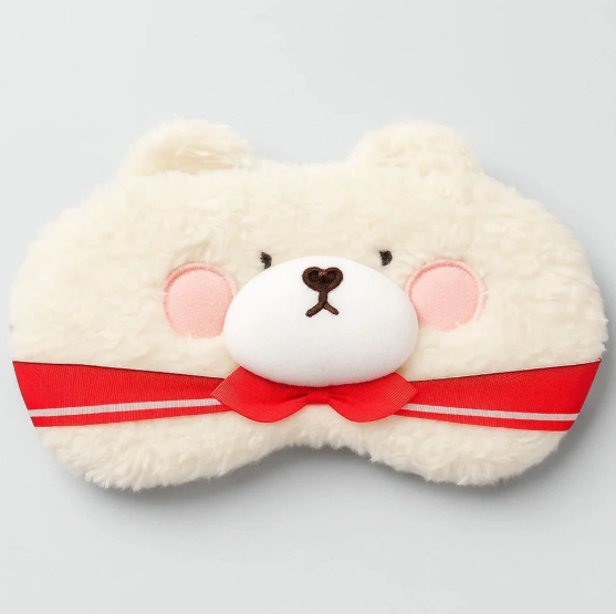 Pink Tie Bear Cooling Eye Mask