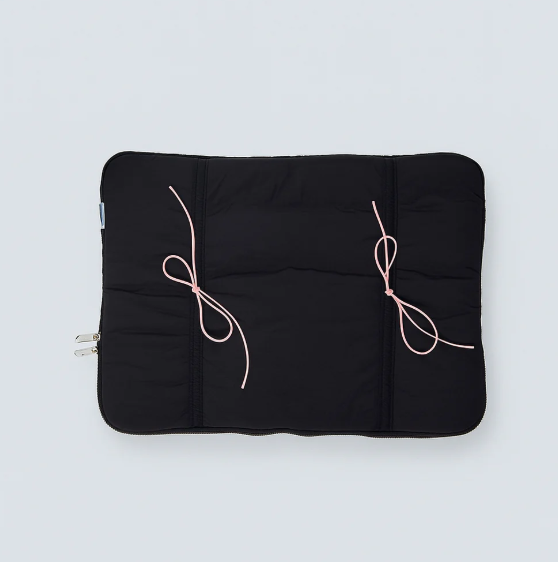 Black Puffed Bow Laptop Sleeve