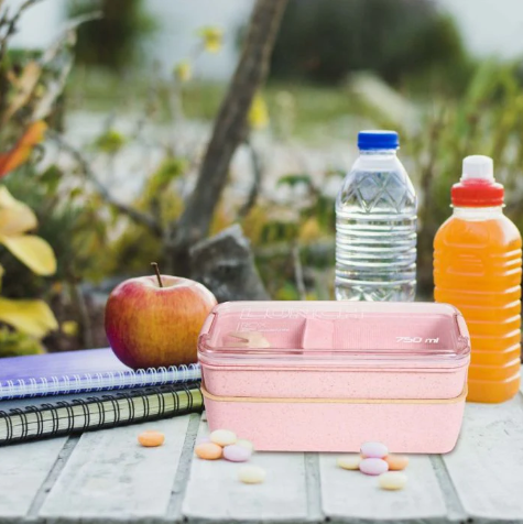 Wheat Straw Lunch Box 750 Ml - Pink