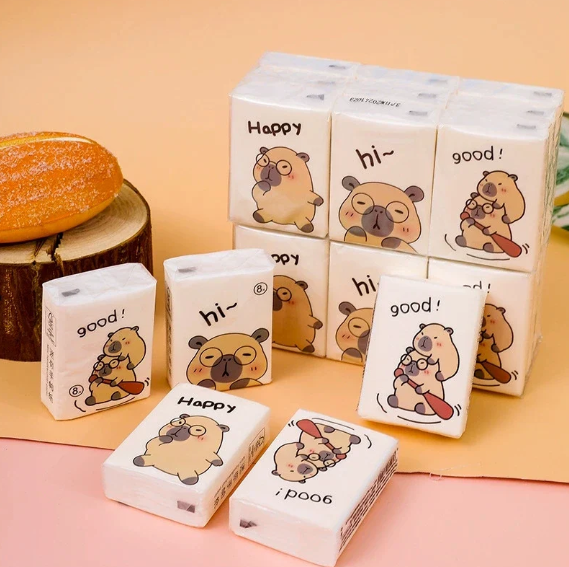 Capybara Pocket Tissue Pack of 9