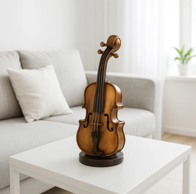 Vintage Violin Money Bank Sculpture