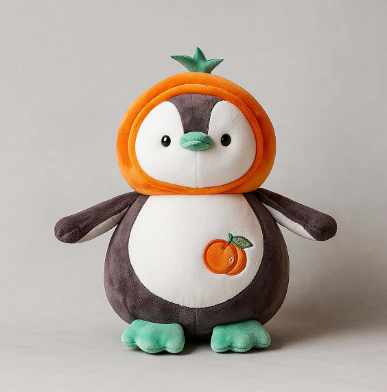 Cute Penguin Plush Toy Orange - Large