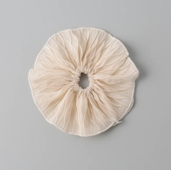 Coquette Flare White Scrunchie