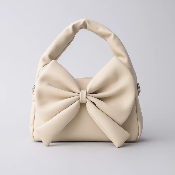 Cute Bow Sling Bag - Beige