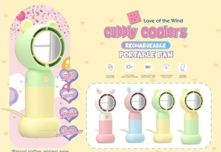 Cuddly Cooler Rechargeable Fan + Mirror