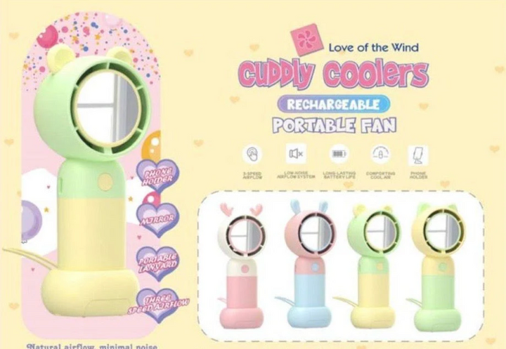 Cuddly Cooler Rechargeable Fan + Mirror