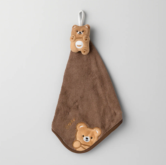 Bear Plush Towel Brown