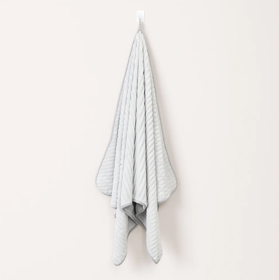 Block Pattern Microfibre Towel - Grey (S)
