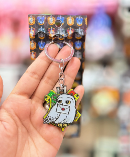 Hp Owl Spinning Metal Keychain