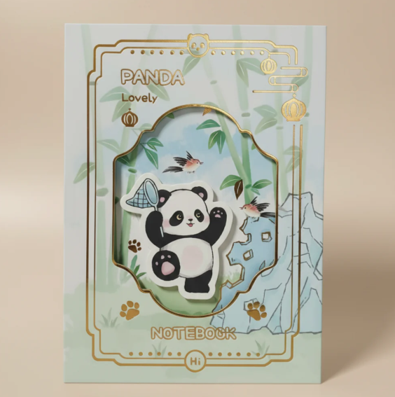 Bamboo panda notebook - Peekaboo Panda