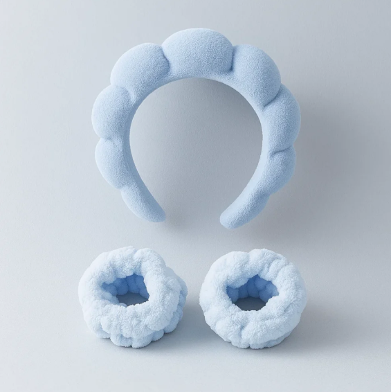 Bubble Skincare Headband Blue Hard