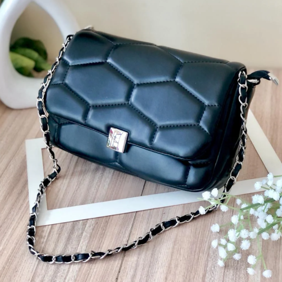 Brick Design Faux Leather Sling Bag