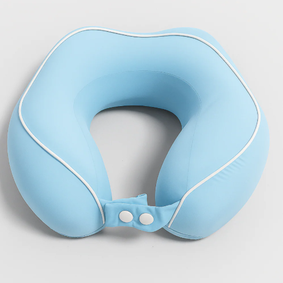 Blue Memory Foam Neck Pillow