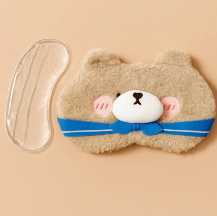 Blue Tie Bear Cooling Eye Mask