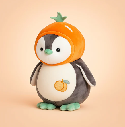 Cute Penguin Plush Toy Orange - Large
