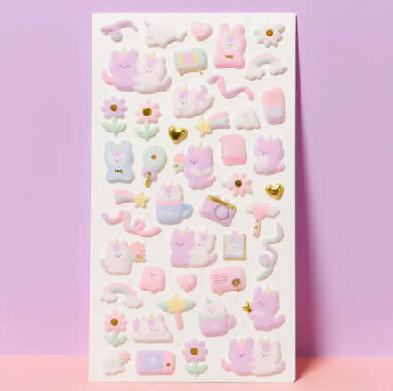 3D Fluffy Sticker Sheet - Unico