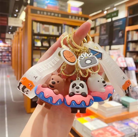Bare Bear Donut Keychain