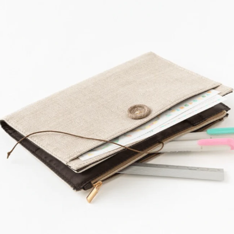 Yuru Log Zipper Pouch Notebook Cover / MIDORI